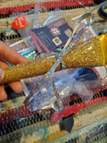 Set of Four Large Flat Shader Glitter Paint Brushes