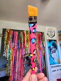 Neon Pink Leopard 3/4 Angle - Collector Art Piece Paint Brush