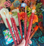 Set of Four Large Flat Shader Glitter Paint Brushes
