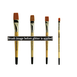 Set of Four Large Flat Shader Glitter Paint Brushes