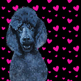 Valentines Pup painting with pink hearts