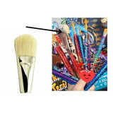 One Inch Super Soft Fluffy White Hair Mop Brush