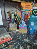 Ursula painted on the new ursula glitter color. 3" Chip Brush - Collector Art Piece Paint Brush