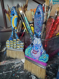 Ursula painted on the new ursula glitter color. 3" Chip Brush - Collector Art Piece Paint Brush