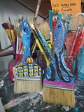 Ursula painted on the new ursula glitter color. 3" Chip Brush - Collector Art Piece Paint Brush