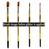 Set of Four Flat Shader Glitter Paint Brushes - Then select glitter color!