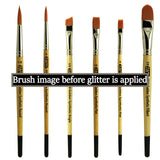 Set of Six Round/Flat/Filbert Paint Brushes - Then select glitter color