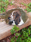 Pet Portrait on Rock.