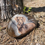Pet Portrait on Rock.