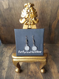 Hand Painted, Silver Hand Made Pet Portrait Earrings