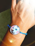 Painted Pet Portrait Friendship Bracelet - Dog Cat Puppy Kitten Jewelry - Dog portrait Rose Gold Charm Adjustable