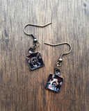 Hand Painted, Silver Hand Made Pet Portrait Earrings