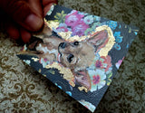 Framed Gold Leaf Accent Shelf Pet Portrait 2.5x3.5