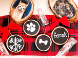 Live Edge Wood Disc Pet Lover Ornament Set