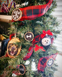 Live Edge Wood Disc Pet Lover Ornament Set
