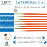 Grey Synthetic Miniature Brush Set 8 pcs - Then select glitter color
