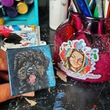 Mini Dog Painting Canvas - Anniversary Pet Portrait Small Canvas - Memory Making Pet Art 2x2