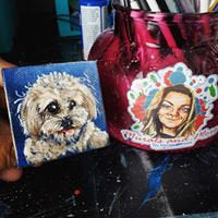 Mini Dog Painting Canvas - Anniversary Pet Portrait Small Canvas - Memory Making Pet Art 2x2