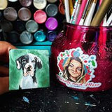 Mini Dog Painting Canvas - Anniversary Pet Portrait Small Canvas - Memory Making Pet Art 2x2