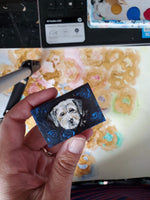 Mini Dog Painting Buttons and Matchboxes - Portrait - Custom Dog Art Gift
