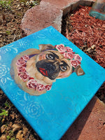 Shelf Prop Pet Painting on Canvas - Cute Dog Portrait Gift - Dog Lover Gift 5x7